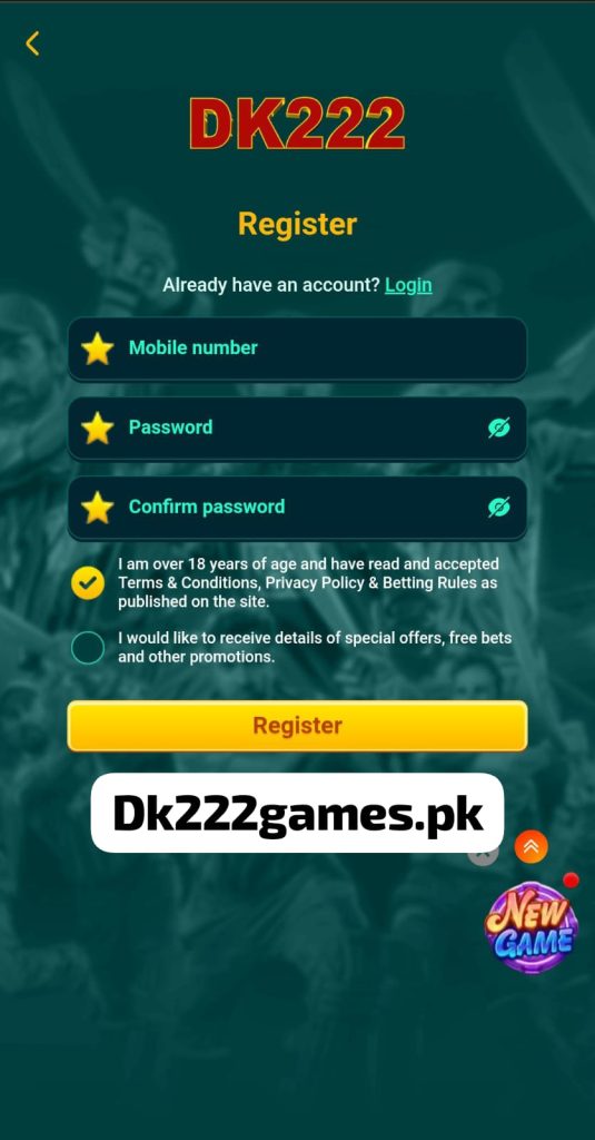 DK222 game Register